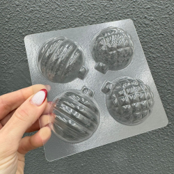 Изображение Форма пластиковая НОВОГОДНИЕ ШАРЫ (11) 50мм / 4 шт